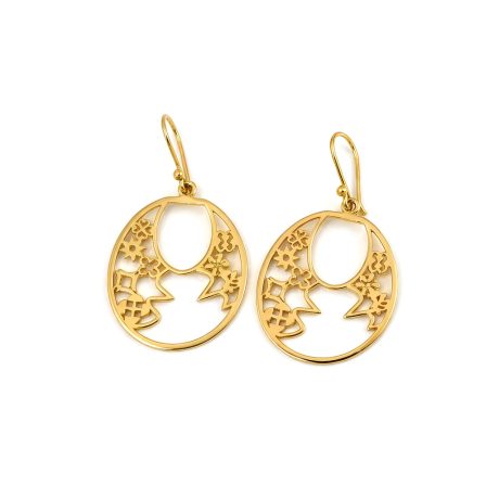 Adinkra Open Oval Earrings