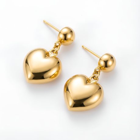 Domed Heart Earring