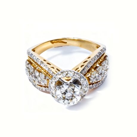 Lifted Tube Diamond Ring