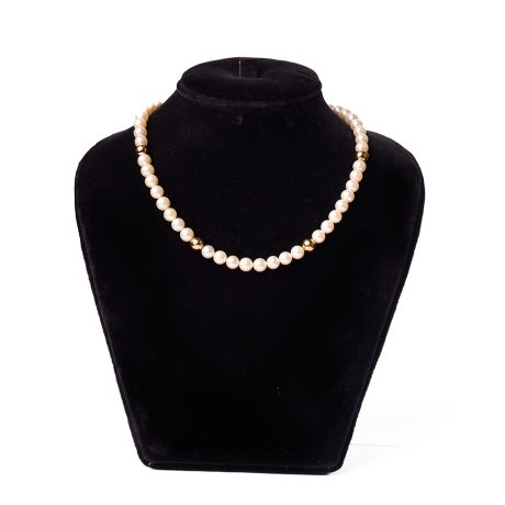 Pearls with Gold ball Necklace