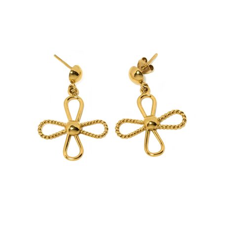 Twist & Smooth Cross Earrings